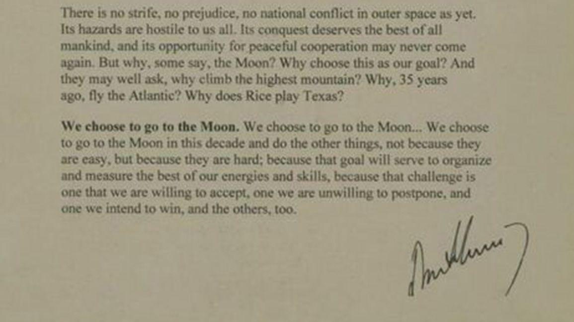 Cover Image for JFK 'souvenir transcript' of 'Moon' speech soars at auction