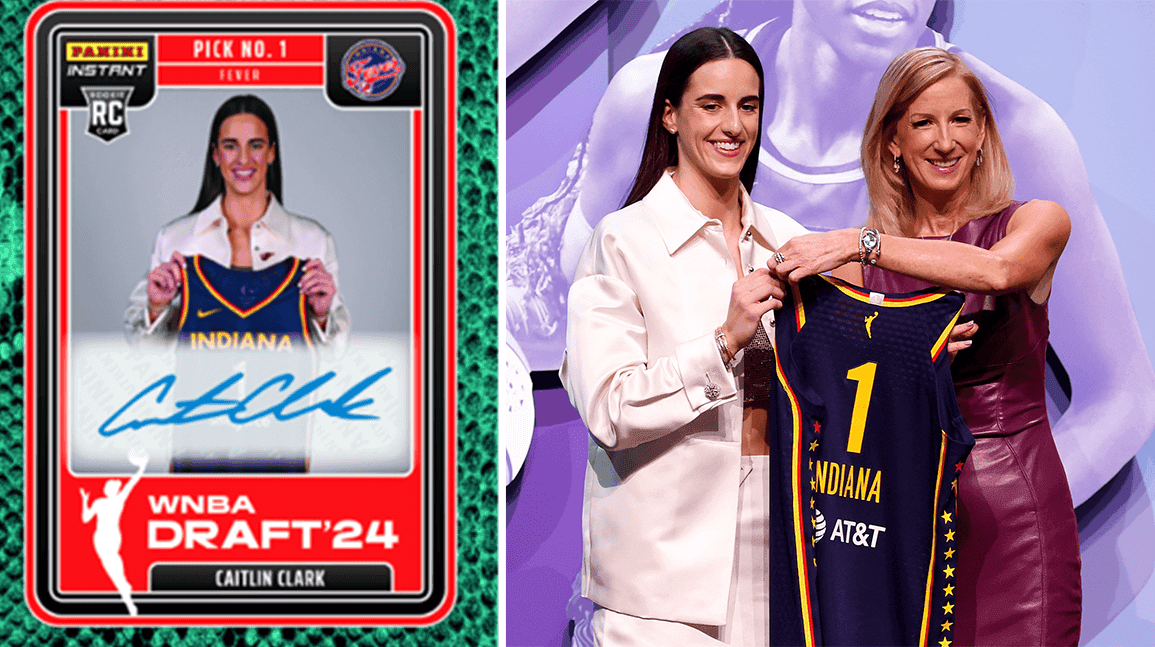 Cover Image for Caitlin Clark autographed Panini card sells for $10,000 in minutes