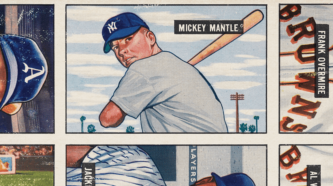 Cover Image for Uncut sheet featuring 1951 Bowman Mickey Mantle rookie to sell at auction