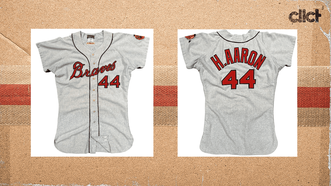 Cover Image for Hank Aaron jersey from 1963 season hits auction block