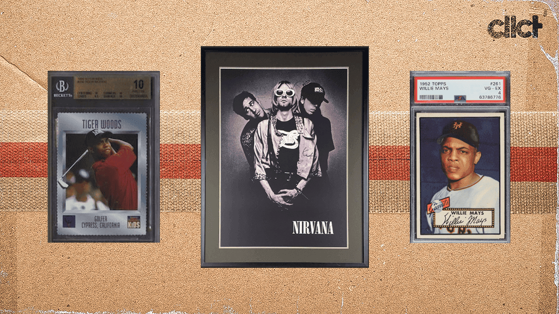 Cover Image for Auction preview: Signed Nirvana poster, questionable Tiger Woods rookie