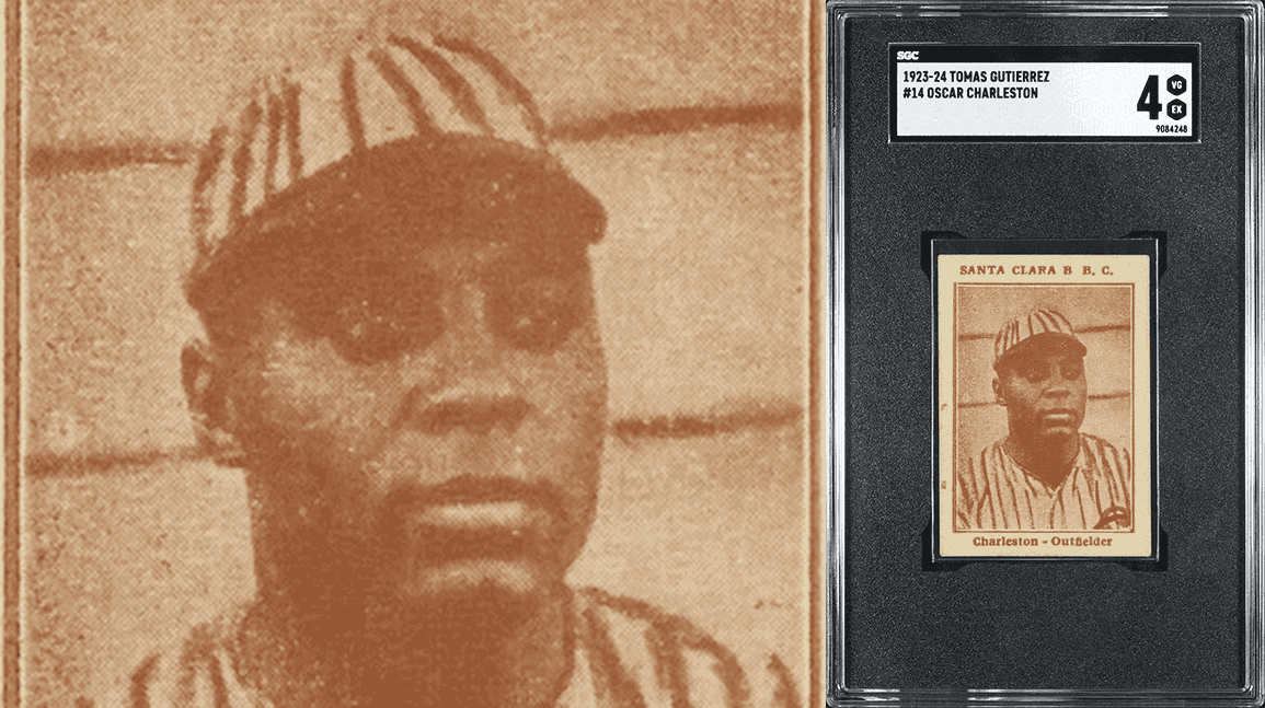 Cover Image for Oscar Charleston rookie sets record for Negro League card