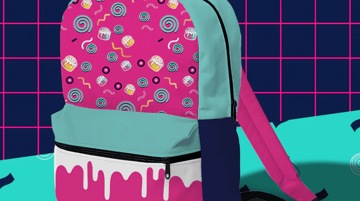Cover Image for Cinnabon celebrates 40th birthday with retro backpack, 1980s merch