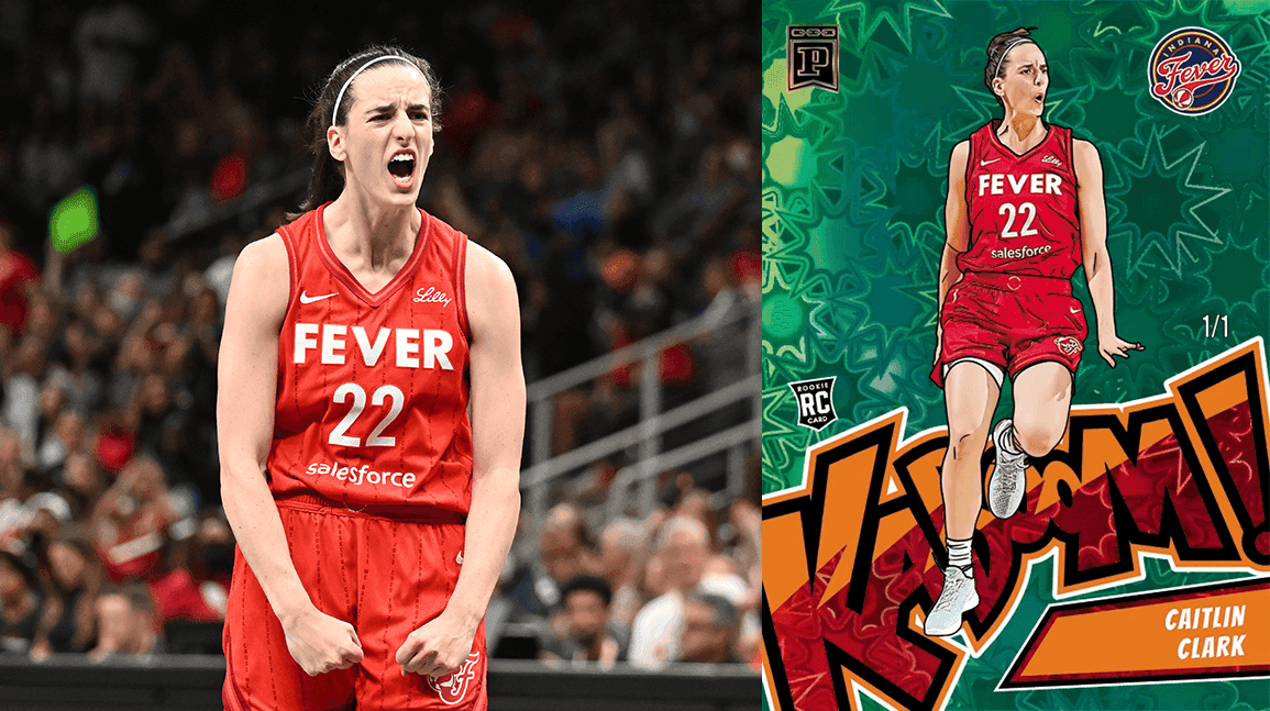 Cover Image for Caitlin Clark Green Kaboom NFT sells for record $175,000