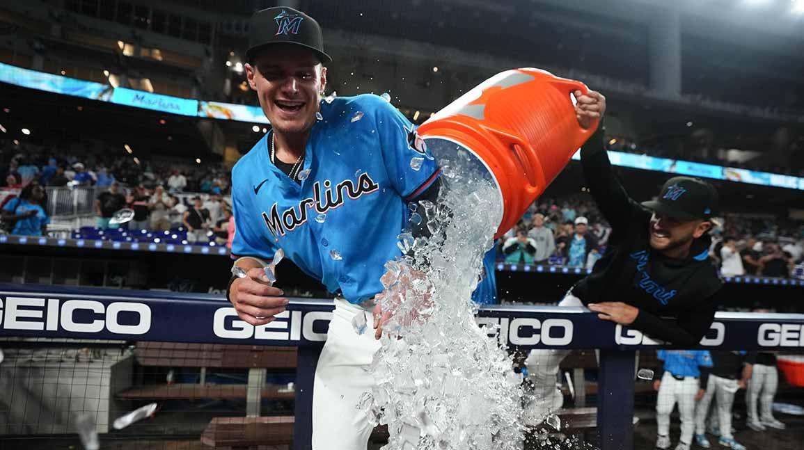 Cover Image for Griffin Conine celebrates father's day in early spring