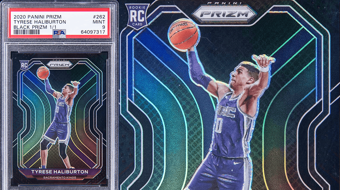 Cover Image for Tyrese Haliburton Prizm Black 1/1 sells for record $120k