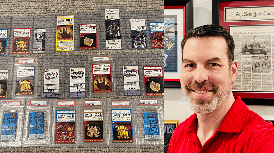 Cover Image for Collector closing in on quest for every Michael Jordan NBA ticket