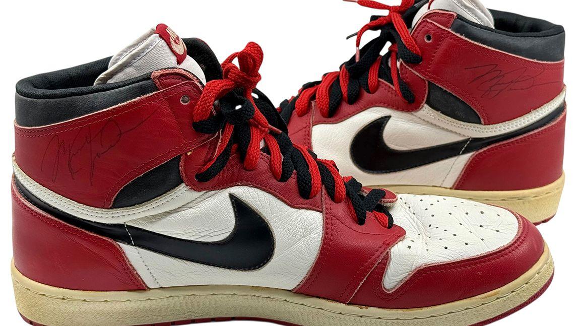 Cover Image for Original Air Jordan shoes from MJ's early career hit auction block