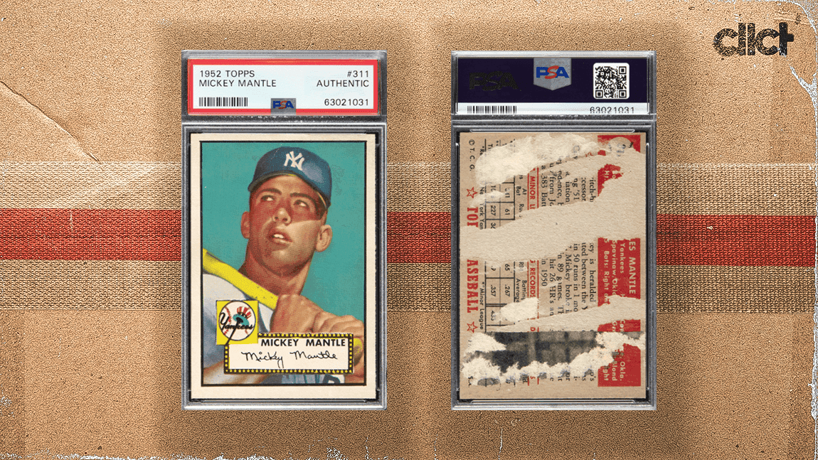 Near mint on front, torn on back: 1952 Mickey Mantle card sells for $45,750