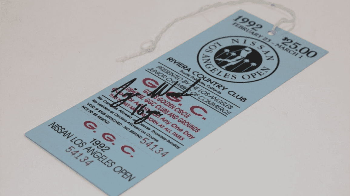 Ticket signed by 16-year-old Tiger Woods sells for $85k