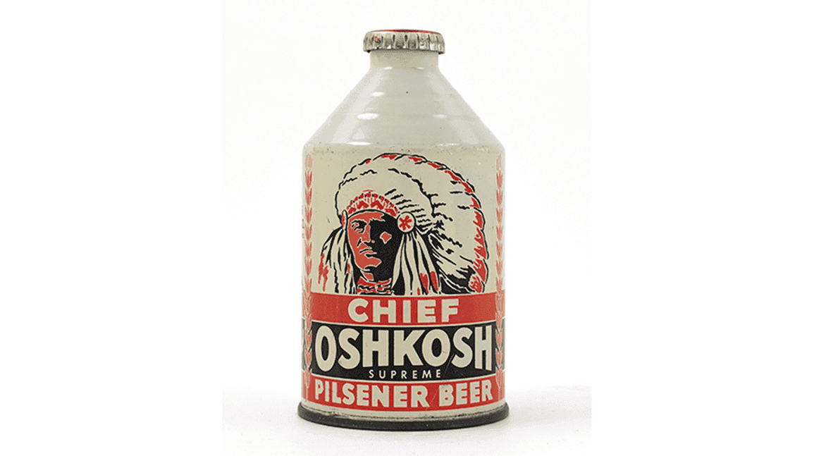 Cover Image for Vintage Chief Oshkosh beer can sells for record $111k