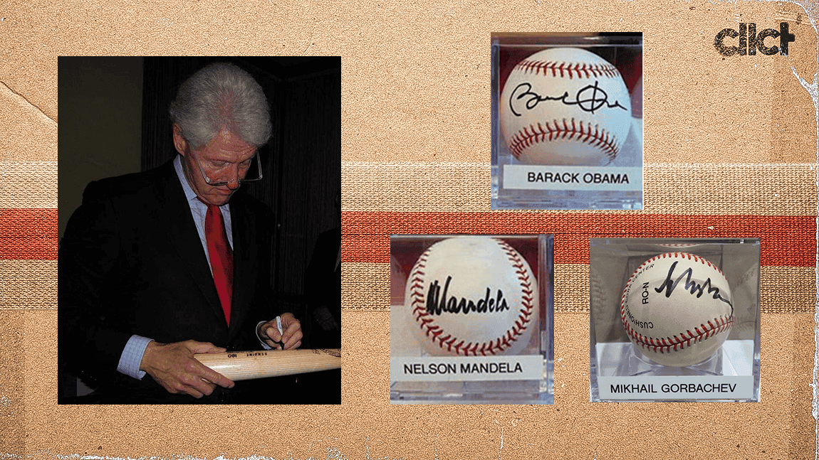 From popes to presidents to Putin, he has collected 450 signed baseballs