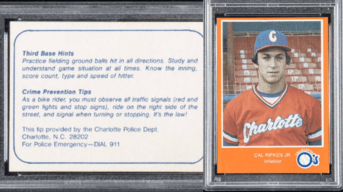 Cover Image for Cal Ripken Jr.'s card from Charlotte O's police set remains ultimate minor-league collectible