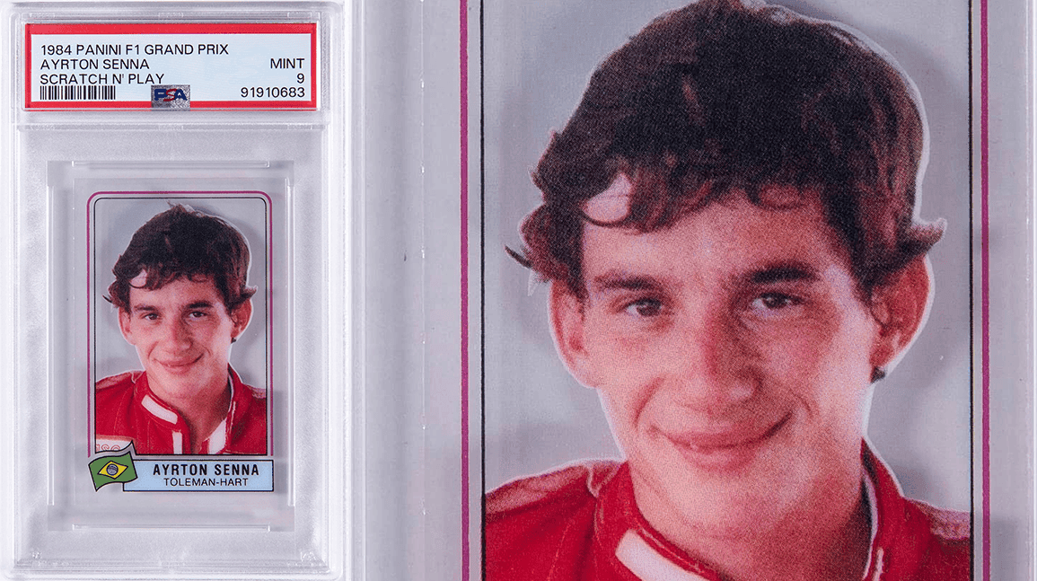 Pair of vintage Formula 1 cards to sell in Goldin 100