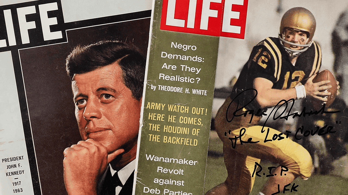 Cover Image for Bumped for JFK, Roger Staubach's 'lost' magazine cover heads to auction