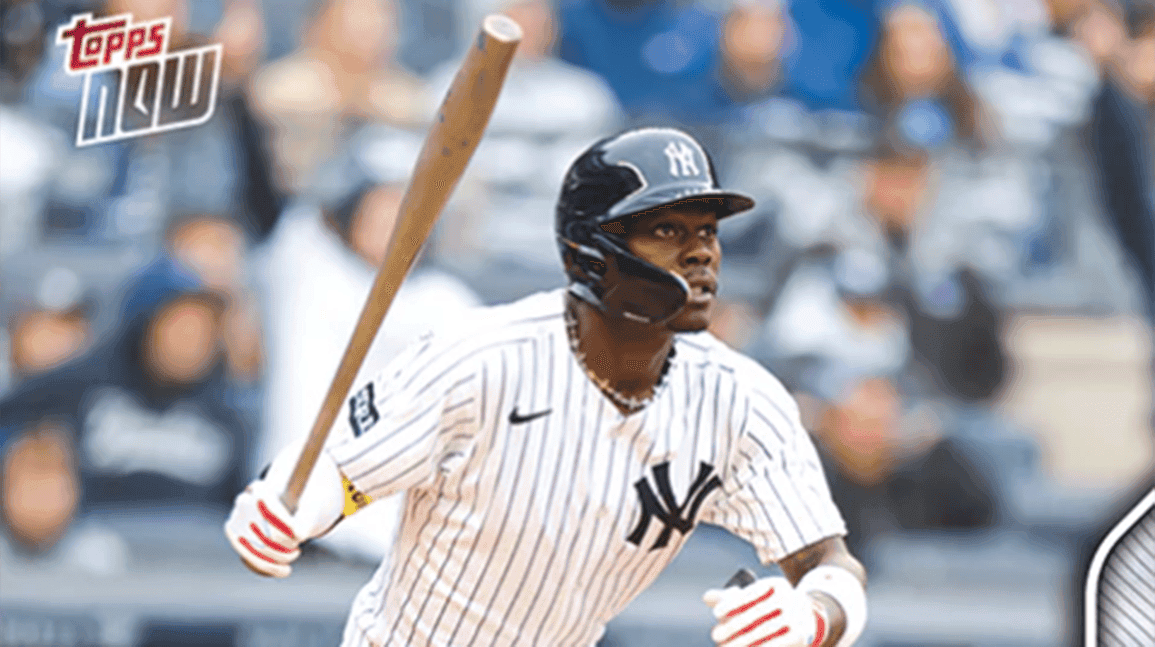 Torpedo Bats featured on Topps NOW card, honoring Yankees' hot start