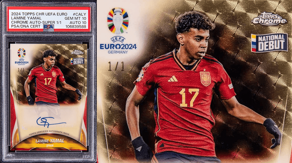 Cover Image for Lamine Yamal 1/1 rookie card sells for record $397k at Goldin