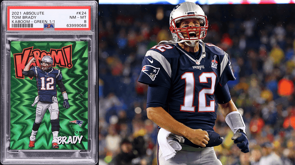 Cover Image for Tom Brady Green Kaboom 1/1 sells for record $660k
