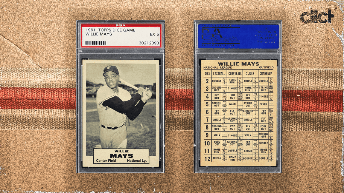 Rare Willie Mays card from 1961 Topps Dice Game sells for record $156k
