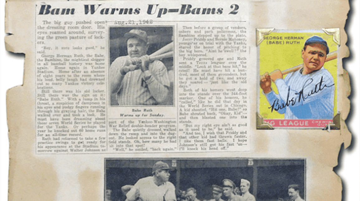 Found in a 1930s scrapbook, rare signed Babe Ruth card could top $1 million